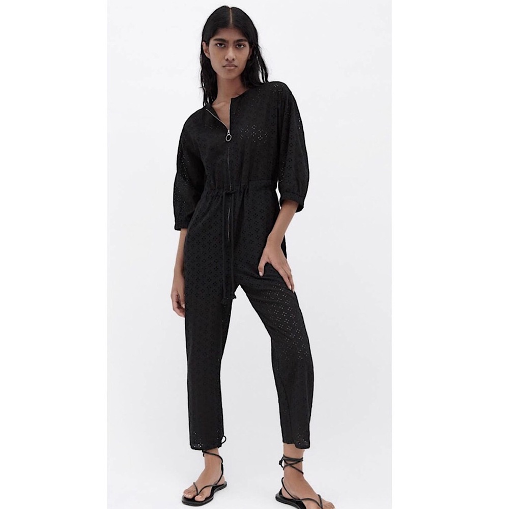 Zara Eyelet Embroidered Jumpsuit